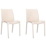 VidaXL Chaise de jardin 2 pièces Polypropylène Crème