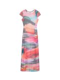 Desigual Robe bleu pastel / gris foncé / rose clair / rouge pastel