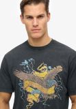 Superdry - Biker Rock T-shirt met afbeelding - Heren - Katoen - Maat S - Zwart