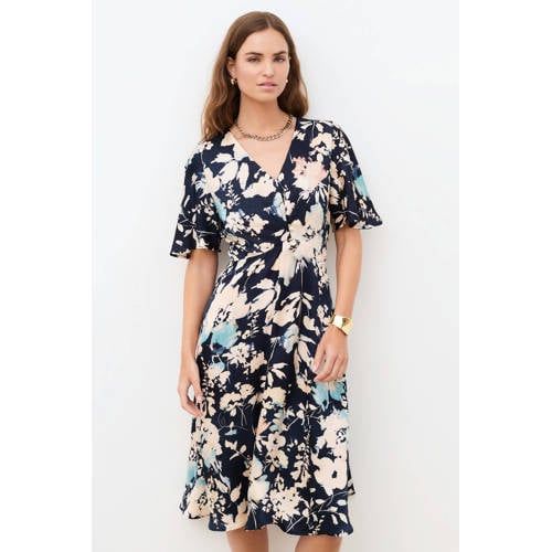 Caroll A-lijn jurk marineblauw