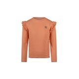 Koko Noko Rechtvallende Longsleeve met Ruches - Oranje