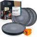 Moritz & Moritz VIDA 6-delige Dinerborden Set - Antraciet Porselein Borden 27cm