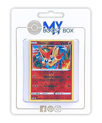 my-booster Victini 23/195 Holo Reverse - Myboost X Epée et Bouclier 12 Tempête Argentée - Doos met 10 Franse Pokemon kaarten