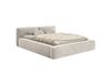 Lit coffre 200 x 200 avec sommier, en velours, grège