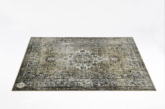 DRUMnBASE vintage persian 185x160cm green - Drumtapijt, kleur: groen - Groen