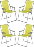 Atmosphera camping/strand stoel - 4x - aluminium - inklapbaar - groen