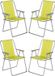Atmosphera camping/strand stoel - 4x - aluminium - inklapbaar - groen