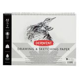 Derwent Schetsblok, A3 Liggende Positie, Tekenen en Schrijven, 30 Vellen, Zuurvrij Papier, Ringband, Professionele Kwaliteit, 2300141