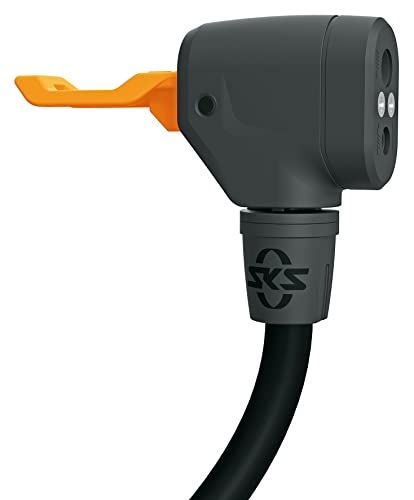 SKS GERMANY MV EASY pompkop (reserve-ventielkop voor SKS-pompen, voor alle ventieltypes (AV, SV, DV), vergrendelingshendel, max. druk: 16 bar / 232 psi), zwart