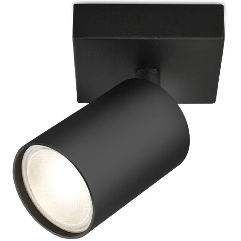 BES LED LED Plafondspot - Brinton Betin - GU10 Fitting - 1-lichts - Rond - Mat Zwart - Kantelbaar - Aluminium