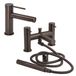 Hudson Reed robinet de lavabo et robinet de baignoire-douche avec douchette à main - Noir nickel moderne