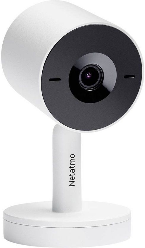 Netatmo Slimme Beveiligingscamera Binnen - Bewakingscamera 2K - Gezichtsherkenning - Bewegingsdetectie - Nachtzicht - Werkt met Google Home & Apple HomeKit - Geen Abonnement - Wit - 1 Stuk