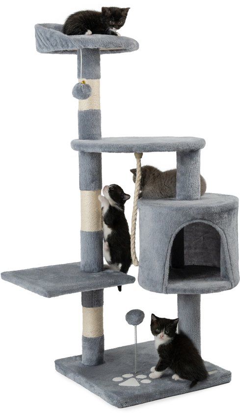 lionto by dibea Krabpaal katten 112 cm hoogte (lichtgrijs)