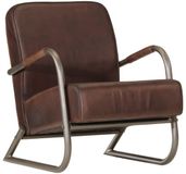 vidaXL Fauteuil Echt Leer Bruin