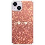 Apple iPhone 14 Paillettes coeur Verstevigd hoesje met sublimatie bedrukking