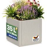 Ethica Pot de fleurs blanc craie en plastique 36 x 36 x 35 cm