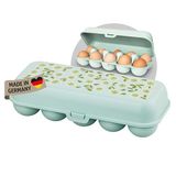 Koziol EGGS TO GO Boîte à œufs pour 10 œufs, boîte de conservation avec fermeture à clip, boîte à œufs pour réfrigérateur, boîte à œufs en plastique