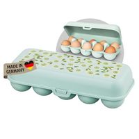 Koziol EGGS TO GO Boîte à œufs pour 10 œufs, boîte de conservation avec fermeture à clip, boîte à œufs pour réfrigérateur, boîte à œufs en plastique