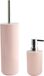 MSV Toiletborstel in houder 38 cm/zeeppompje 260 ml set Moods - kunststof - lichtroze