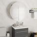 Maison Exclusive Armoire de salle de bain exclusive avec miroir rond et finition bois chêne, équipée de LED