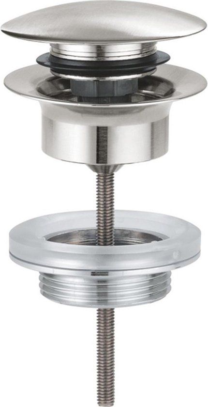 Grohe Afvoerplug (Overloop Combinatie) 65807Dc0 - Grijs/RVS look/Supersteel - Messing/Metaal