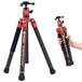 Fotopro X Aircross 3 163 cm Carbon Fiber Camera Tripod with Monopod Ball Head 360 1/4 Quick Release Plate, Lightweight Travel Tripod for Camera, Max Load 12kg, Orange