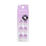 Kiss imPRESS Press-On-nagels, 'Take a Chance', paars, korte ovale vorm, gepatenteerde sterk hechtende nagellijm, geen splinters, geen vlekken, 30 kunstnagels, zelfklevend