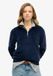 Superdry - Sweat-shirt en velours à demi-fermeture éclair - Femme - Pulls - UK14-EU42 - Coton/Polyester - Uni - Fermeture éclair - Bleu