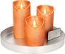 Plateau à bougies rond argenté sans marque en plastique D27 cm avec 3 bougies LED en cuivre 10/12,5/15 cm - Décoration de table