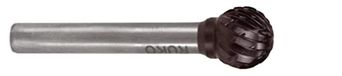 RUKO 116045TC - Fresas metalen duro TiCN forma D - KUD Esférica (16 x 54 mm)