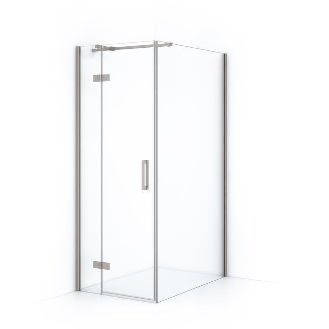Maxaro Douchecabine Diamond 110x80cm 8mm Helder Veiligheidsglas Geborsteld RVS met Draaideur