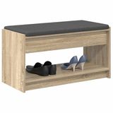 vidaXL Hallenbank Sonoma Eik 83 x 38 x 45 cm Geëngineerd Hout en Stof
