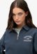Superdry Athletic Collared Halve Rits Trui Dames Katoen Blauw