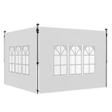 Outsunny 2 zijwanden voor paviljoen, 3 x 3 m, 295 x 195 cm, wit