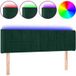 Velours Tête de lit à LED vert foncé 147x16x78/88 cm