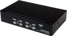 StarTech commutateur KVM USB 4 ports 1U pour montage en rack avec OSD