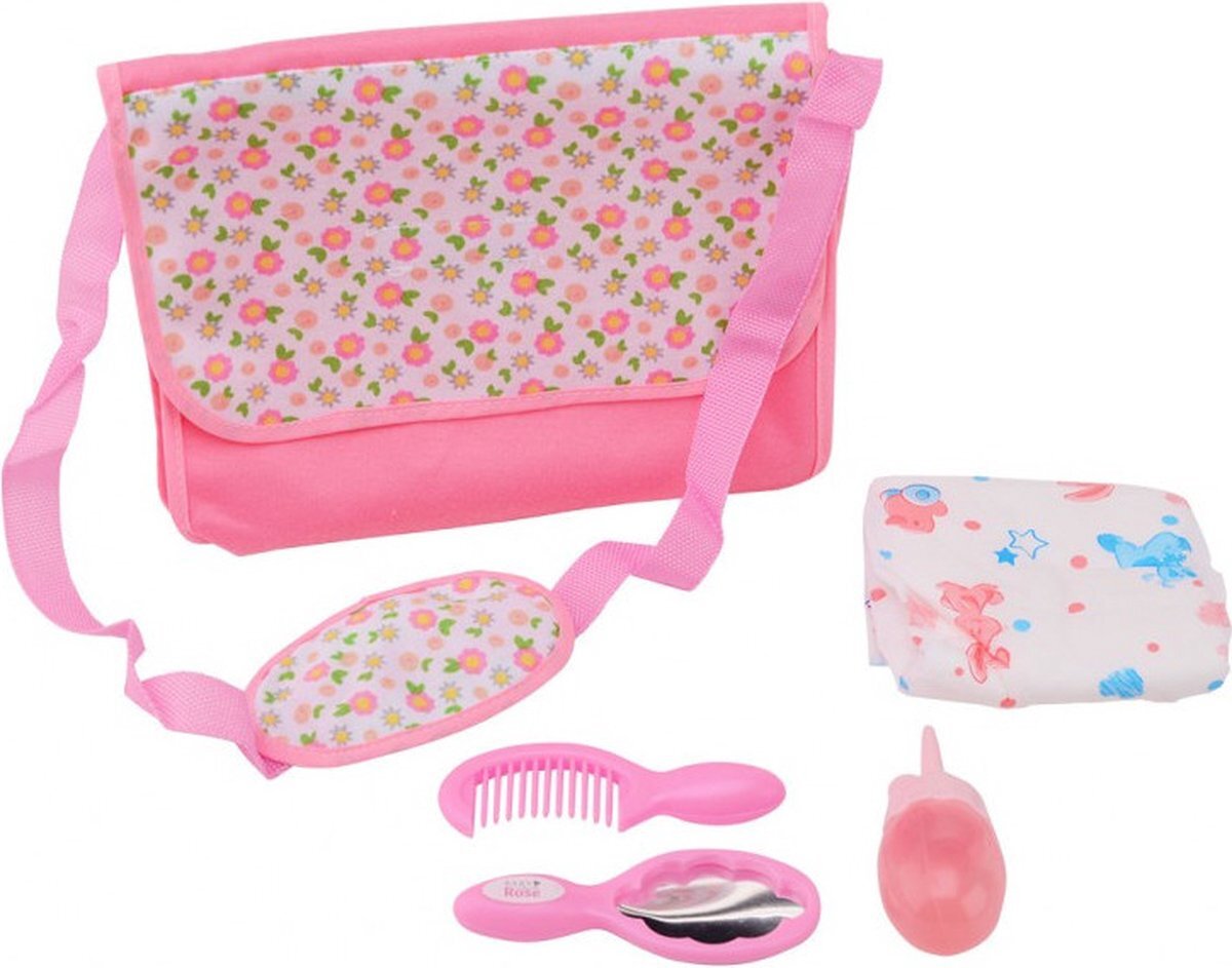 Baby Rose Luiertas Poppen Meisjes Polyester Roze 5-delig