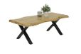 HELA GERD Boomtafeltafel, salontafel, X-frame, houtmateriaal, wild eiken natuur, 110 x 60 cm