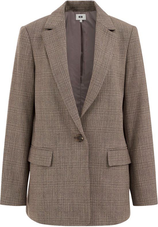 WE Fashion Dames relaxed fit blazer met ruit
