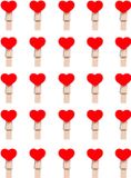 QUVIO Mini wasknijpers - 25 stuks - Hout - Rood