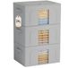 GoMaihe Opbergdoos voor kleding met metalen frame, 3 x 24 liter, grijs