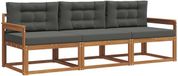 vidaXL - Chaise longue loungeset 3-delig Acaciahout Natuurlijk en Antraciet