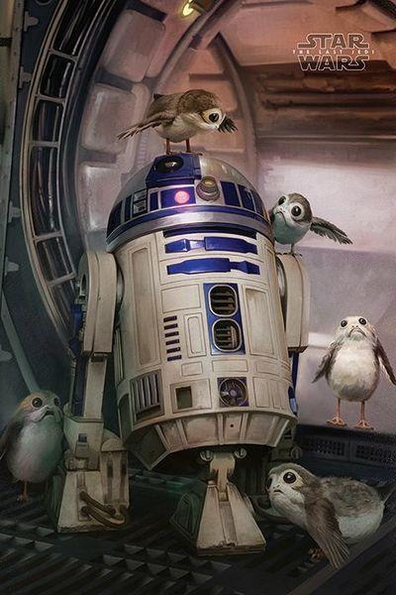 - Star Wars The Last Jedi R2-D2 & Porgs - Maxi Poster Merchandise