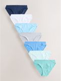 Next Dames Set van 7 hoog uitgesneden slips met hoog katoenpercentage - Blauw