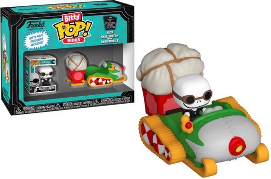 Funko The Nightmare Before Christmas Jack Skellington with Snowmobile (Bitty Pop! Ride) vinylfiguur Unisex Funko Pop! - Neutraal - Standard