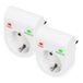 DIGITUS overspanningsbeveiligingsadapter – 2 stuks | Afvoerstroom max. 13.500 A – 16 A / 230 V / 50 Hz – Max. 3.500 W – Geaard stopcontact – LED-statusindicator – Wit