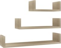 vidaXL Wandschappen set van 3 - Bewerkt hout - Sonoma eikenkleurig