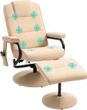 HOMCOM Massagestoel - Draaibaar - Met Afstandsbediening - Roomwit