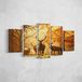 Homemania Wandfoto, 5 dieren per woonkamer, meerkleurig, 100 x 3 x 60 cm, HM205PKNV-193, polyester, hout