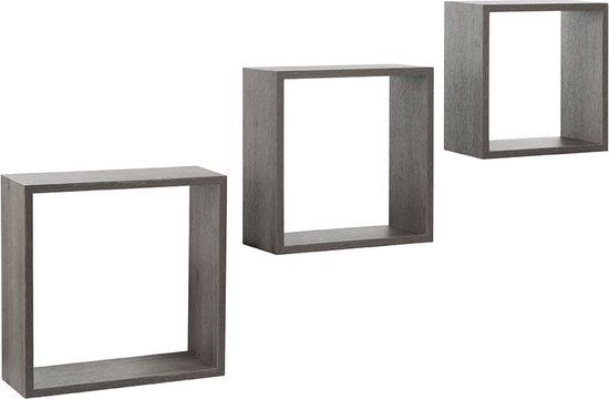Practo Home Wandrekken 3 stuks Hout Antracietkleurig